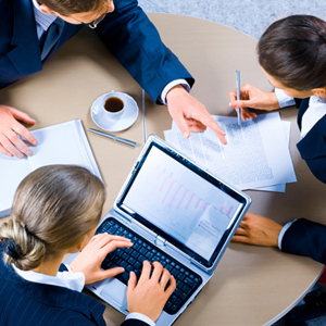round table business meeting.